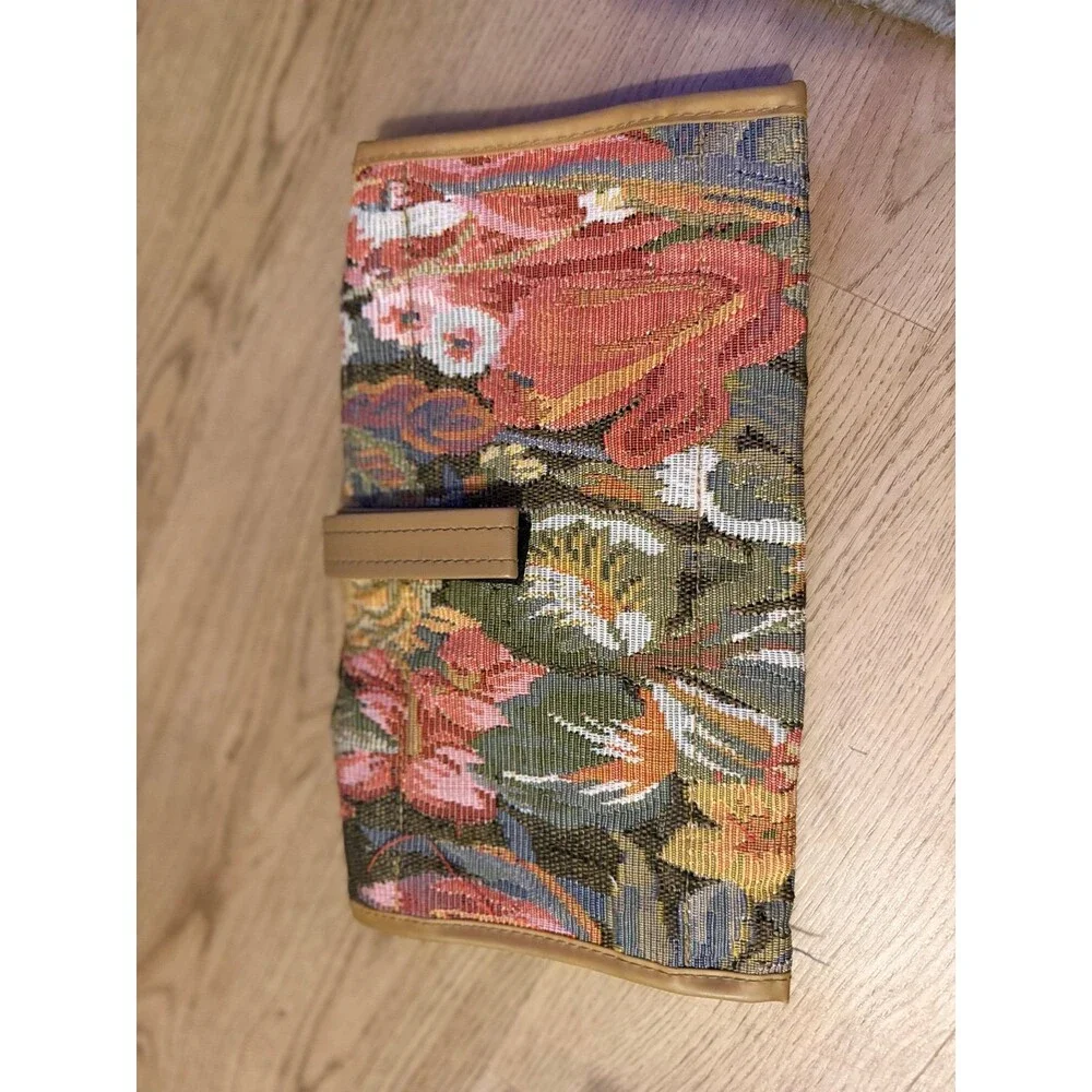 Vintage boho cottagecore retro ADOLFO Floral Tapestry Hanging Toiletry Bag